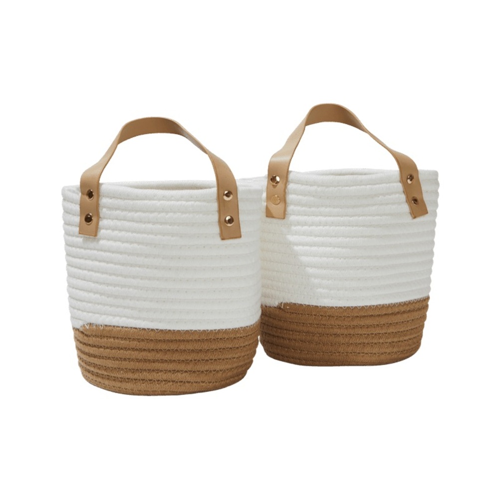 Summer & Rose Hanging Mini Baskets Set of 2 Margot Hanging Woven Baskets